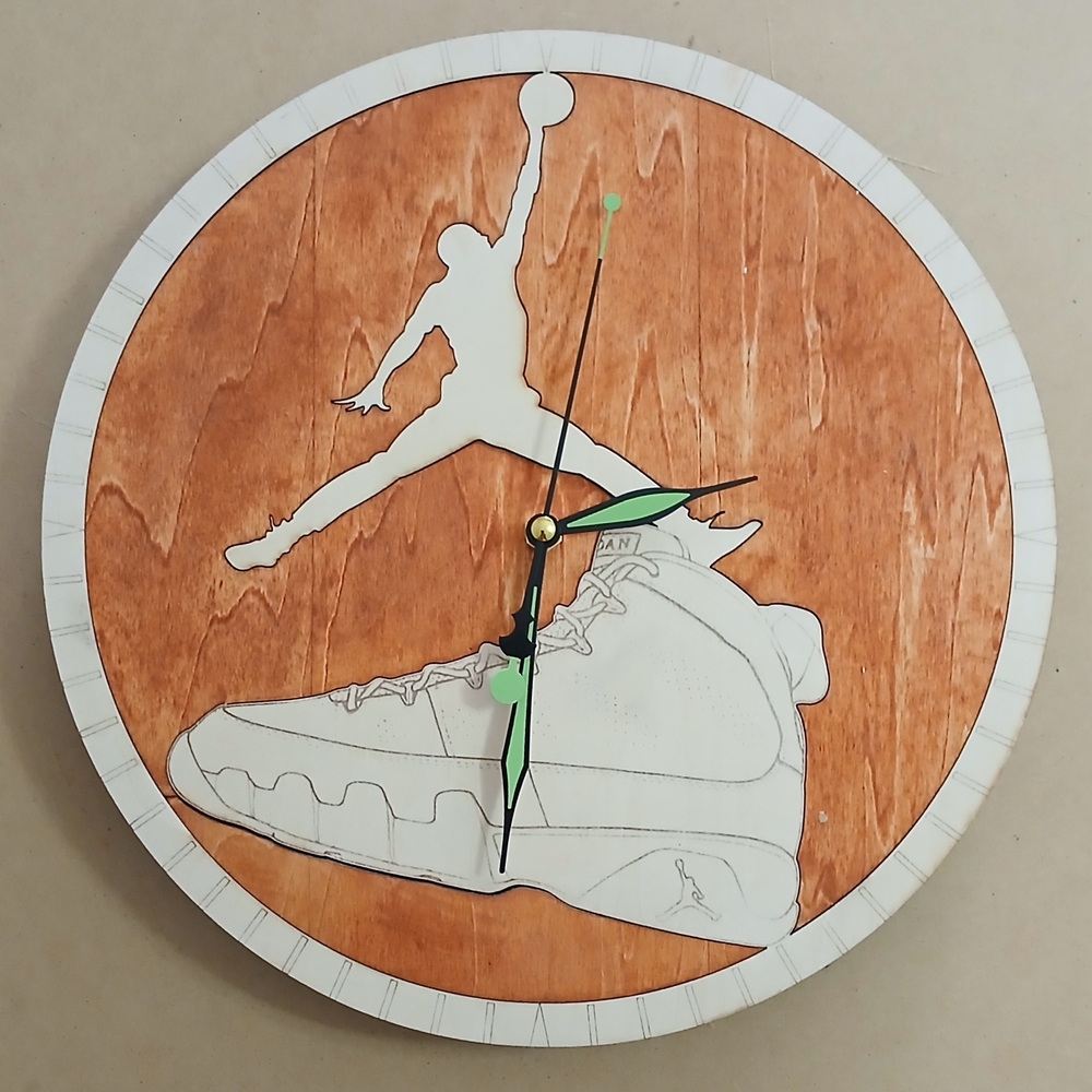 Air Jordan, Retro 9 Wood Wall Clock